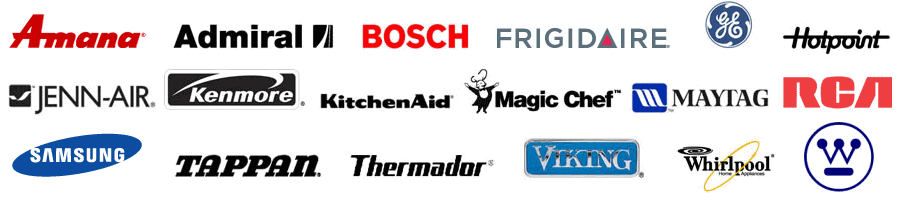 Brands we Service include Frigidaire, Maytag, Amana, Kenmore, and more